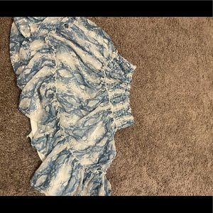 Blue reptile patterned shirt